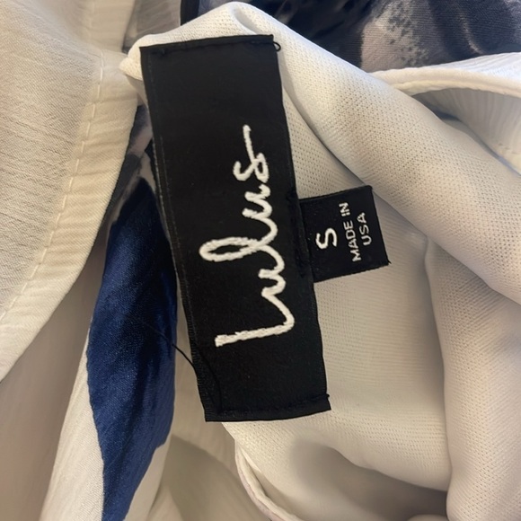 Lulu’s Darling Dearest White Floral Print Swing Halter Dress Women’s Small NWT - Picture 4 of 14